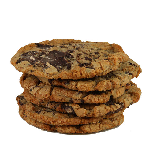Close up of Jacques' Famous Chocolate Chip Cookies-six in a box