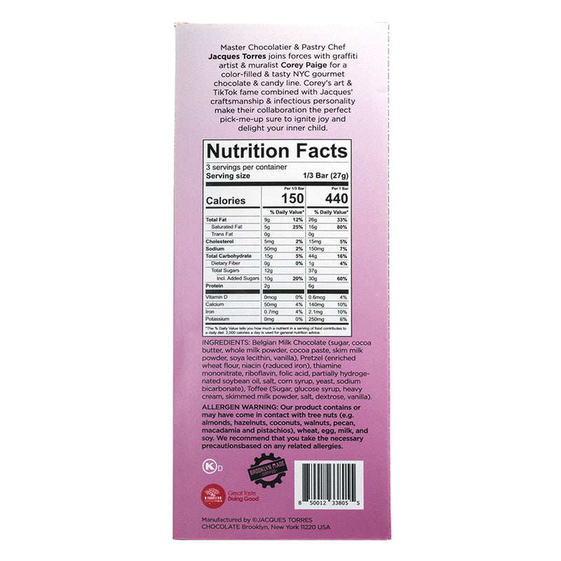 Pretzel & Toffee Bar Back of Box