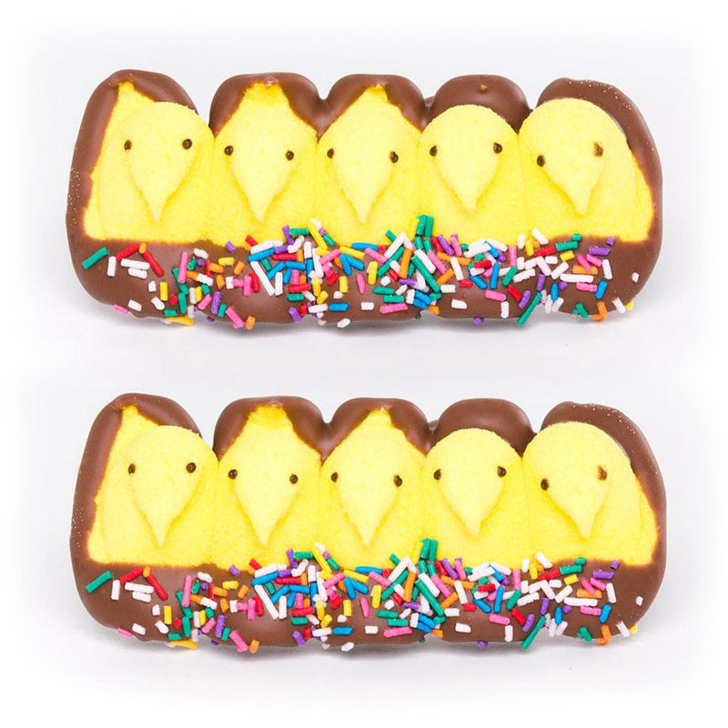 Sprinkled Peeps - 2 Pack Coated in Milk Chocolate with Sprinkles Jacques Torres Chocolate