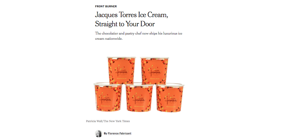 New York Article Ice Cream Jacques Torres
